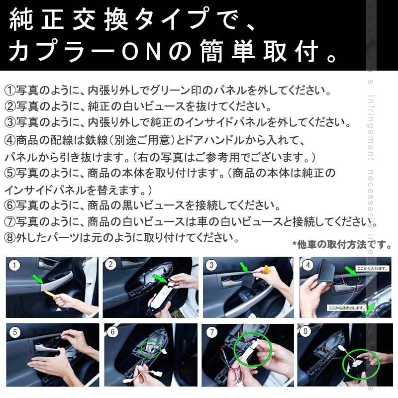 ノア ヴォクシー 80 80系 インナーハンドルイルミ インサイド ドアハンドルカバー LEDイルミネーション アイスブルー ドアノブ 説明書付 内装 インテリアパネル