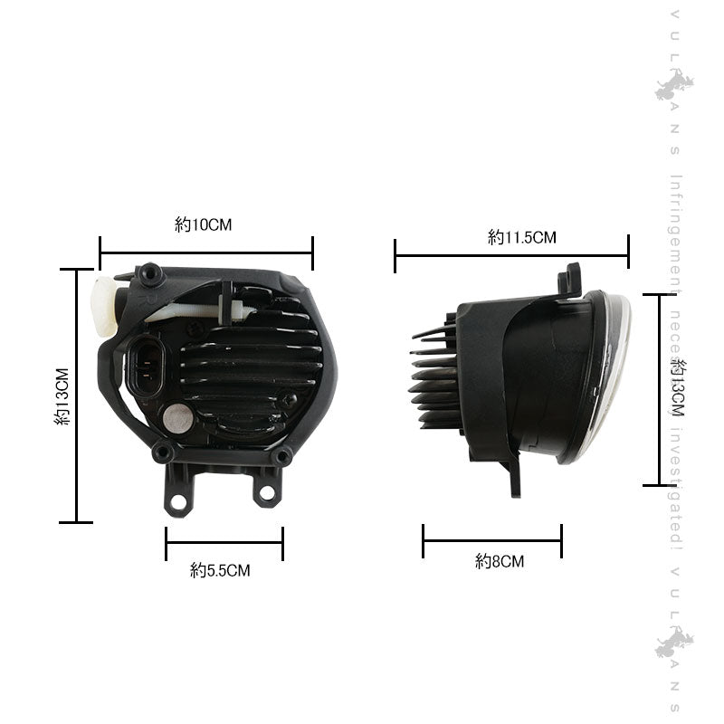トヨタ車用 フォグレンズユニットゴールデンイエロー H8/H11/H16 左右セット フォグランプユニット 純正交換タイプ フォグランプレンズ パーツ カスタム
