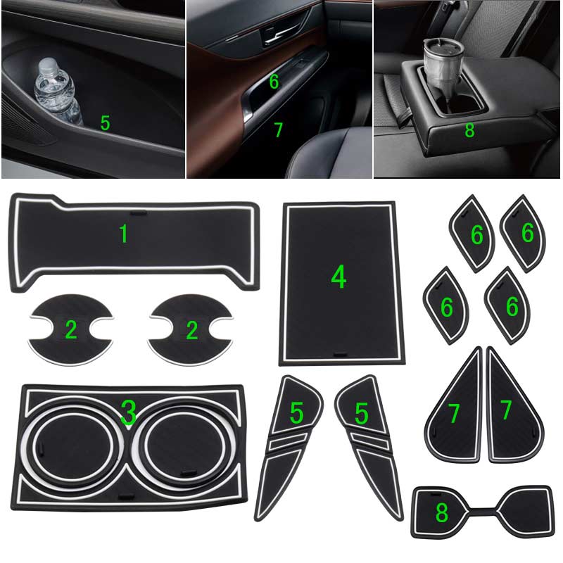 新型ハリアー80系 ドアポケットマット 16枚 滑り止めマット インテリアパネル 水洗いOK 内装 パーツ ラバーマット インテリアマット ゴムマット HARRIER 80