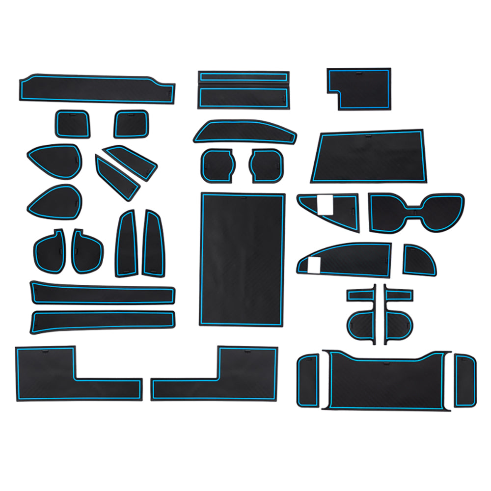 ALPHARD40系 VELLFIRE40系 ドアポケットマット ブルー 31枚セット ラバーマット 滑り止め 取説付 インテリア 水洗いOK 内装 パーツ ノンスリップマット