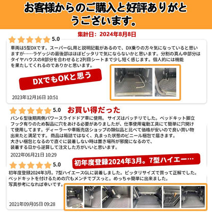 ハイエース 200系 4型 標準車用 3Dラゲッジマット 2PCS カーゴマット フロアマット トランク マット TPV素材 防汚 荷室 防水 カスタム パーツ 内装 - VULCANS