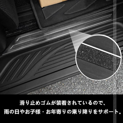 新型 ヴェルファイア30系 アルファード30系 前期 後期 ブラックステン サイド スカッフプレート ステップガード 4P ガーニッシュ 内装 パーツ カスタム エアロ - VULCANS