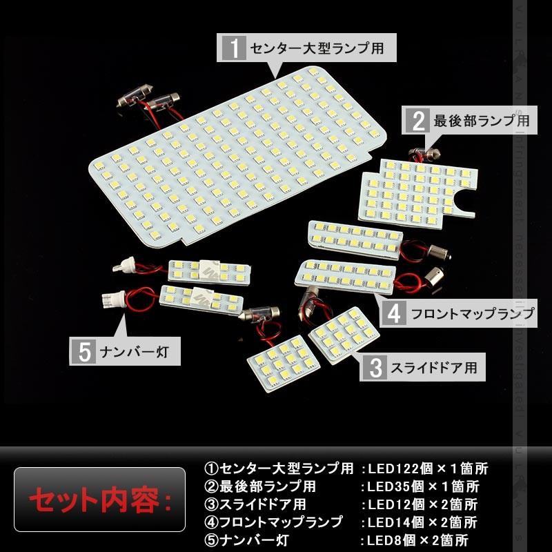 トヨタ ハイエース200系 4型 (スーパーGL) 専用LEDルームランプキット 5050 3チップSMD 8点seT