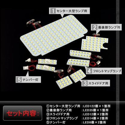 トヨタ ハイエース200系 4型 (スーパーGL) 専用LEDルームランプキット 5050 3チップSMD 8点seT