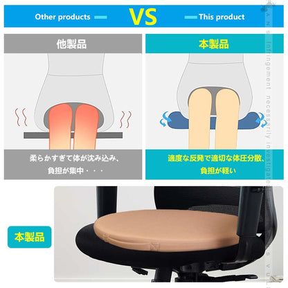 ジェル内蔵 円型 低反発クッション 選べる3色 ゲルクッション チェアクッション チェアパッド 座面クッション ジェルクッション 座布団 椅子 オフィスワーク