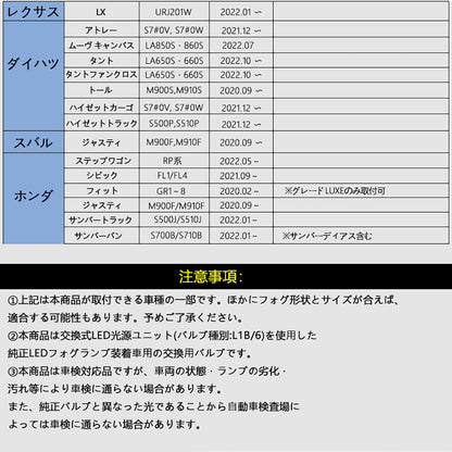 トヨタ 最新車両用 L1B形状 2色切替 LED フォグランプ 2個 7800LM ホワイト/イエロー バイカラー DC10V～30V 車検対応 取付簡単 内装 パーツ ホンダ ダイハツ