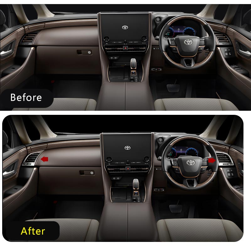 アルファード ヴェルファイア 40系 サイドエアコン吹き出し口パネル カバー ピアノブラック サテンシルバー インパネ 内装 パーツ アクセサリー カスタム