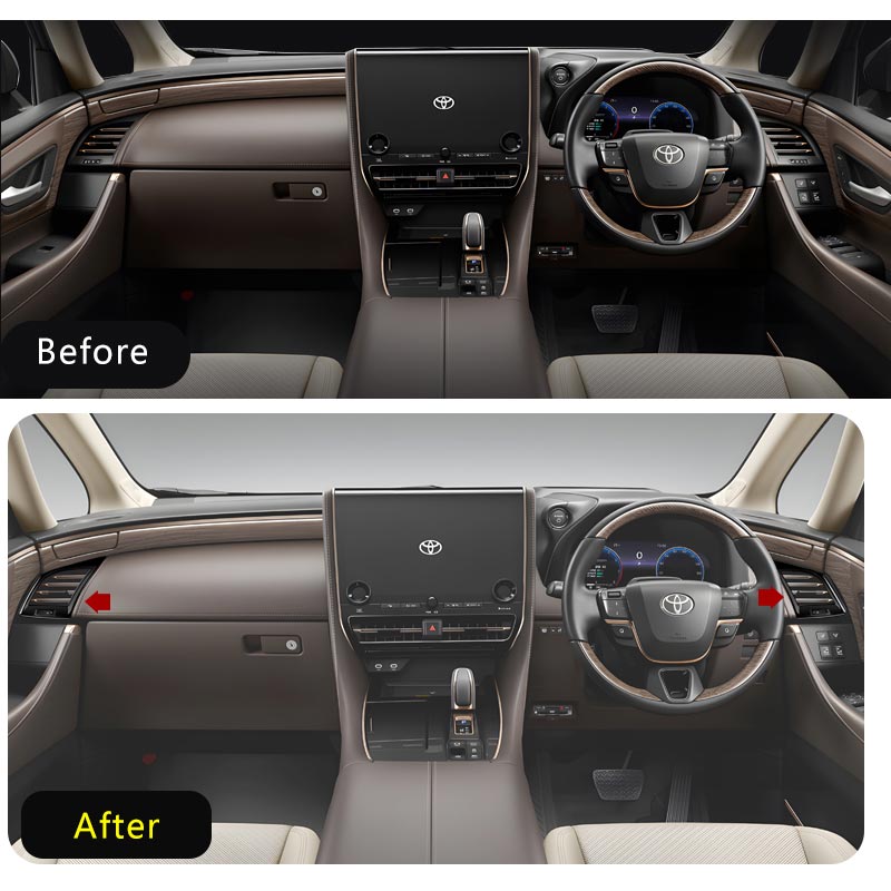 アルファード ヴェルファイア 40系 サイドエアコン吹き出し口パネル カバー ピアノブラック サテンシルバー インパネ 内装 パーツ アクセサリー カスタム