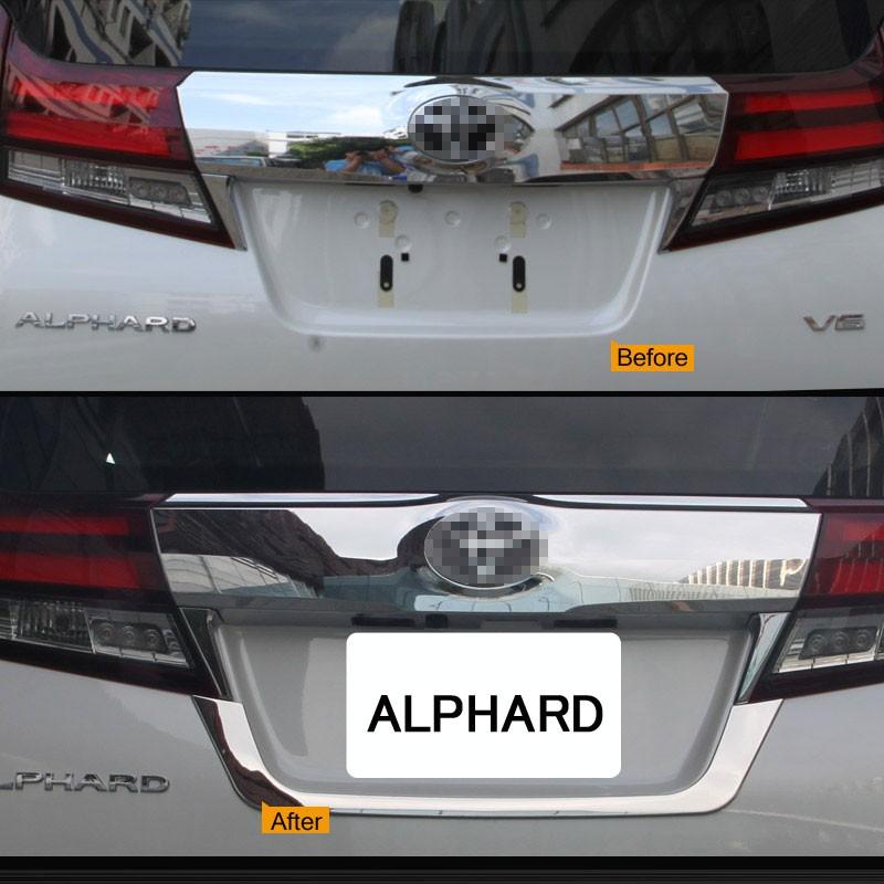 アルファード 30系 ヴェルファイア 30系 ステンレス鏡面仕上げ リアナンバープレートトリム リア ナンバープレート周り ガーニッシュ