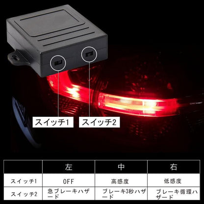 ブレーキハザード システムユニット ブレーキフラッシュユニット 急ブレーキ感知 ブレーキランプ点滅 汎用 緊急ブレーキシグナル 電装 パーツ 12V