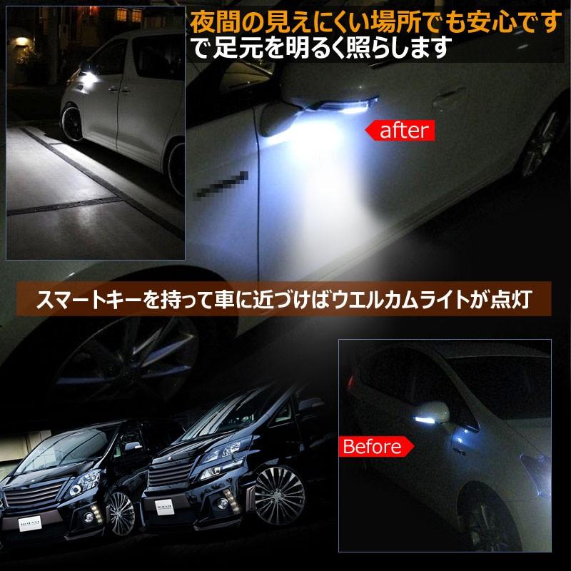 アルファード ヴェルファイア 20系 ドアミラー LEDウエルカムライト ウェルカムランプ ウインカーミラー 3cHiPSMD 5個 純正交換用ランプ ホワイト 12V