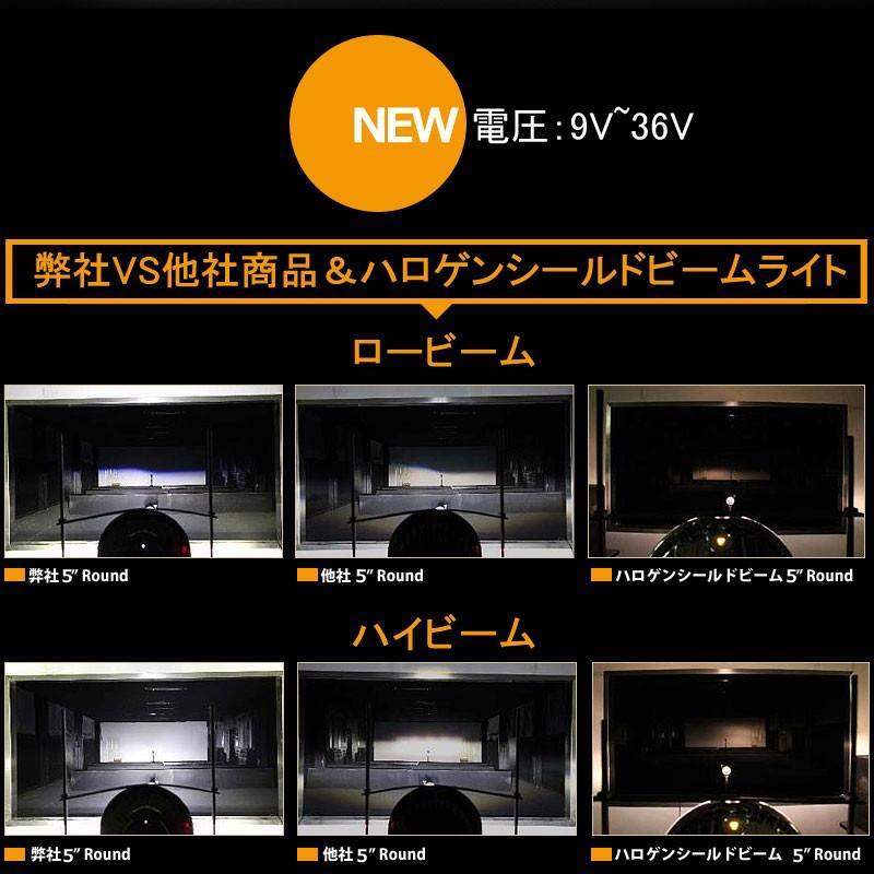 5インチ 5-3/4インチ LEDヘッドライト ブラック H4 Hi/Lo CREE H13 80W 丸型 切替式ヘッドライトユニット DC9V~32V IP67 ハーレーオートバイ、ジープ等に