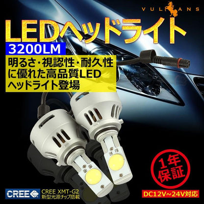 安心1年保証 3200LM LED ヘッドライトキット 6000k HB4 12v/24v対応 LED ヘッドランプ 冷却用マイクロファン搭載 CREE製 LED XMT-G2チップ搭載
