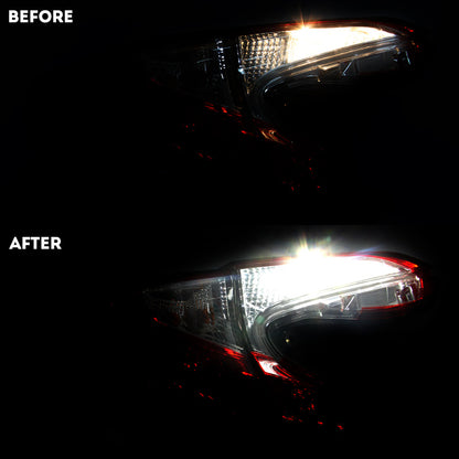 T16 LEDバックランプ 1100ルーメ IP65 9V?30V  粗線設計 1年保証 無極性 LED バルブ 2個 アルミヒートシンク ホワイト 6500K 360°発光 バックランプ  C-HR