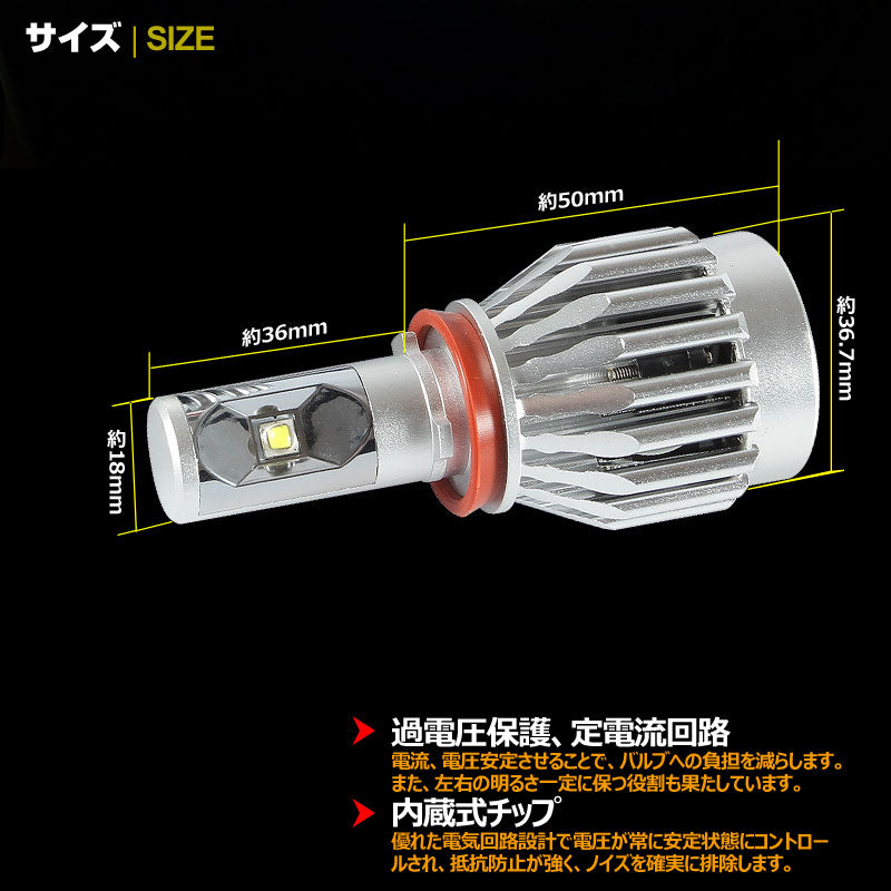 2015NeWモデル ALL IN ONE 一体型 LEDヘッドライト H8/H11/H16兼用 30W 12V/24V CREE XM-L2 2800LM 6500K ホワイト 1年保証