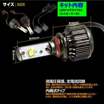 LEDヘッドライト HB4/9006 40W 12V/24V CREE U2X4 3600LM 6500K ホワイト 1年保証 LEDフォグランプ LEDバルブ 防水 IP68