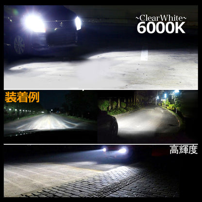 30W H3 一体型 LEDヘッドライト 3600LM 12V/24V対応 ホワイト IP68 ファンレス設計 ETI製車専用LEDチップ 1年保証 シルバー