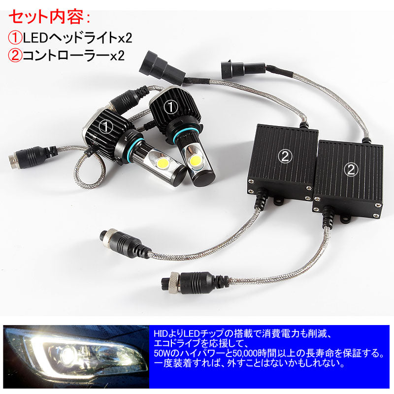 LEDヘッドライト H11 CREE社 COB面発光 爆光 12V/24V対応 25W 2800LM 6000K LEDフォグランプ HID交換 一年保証