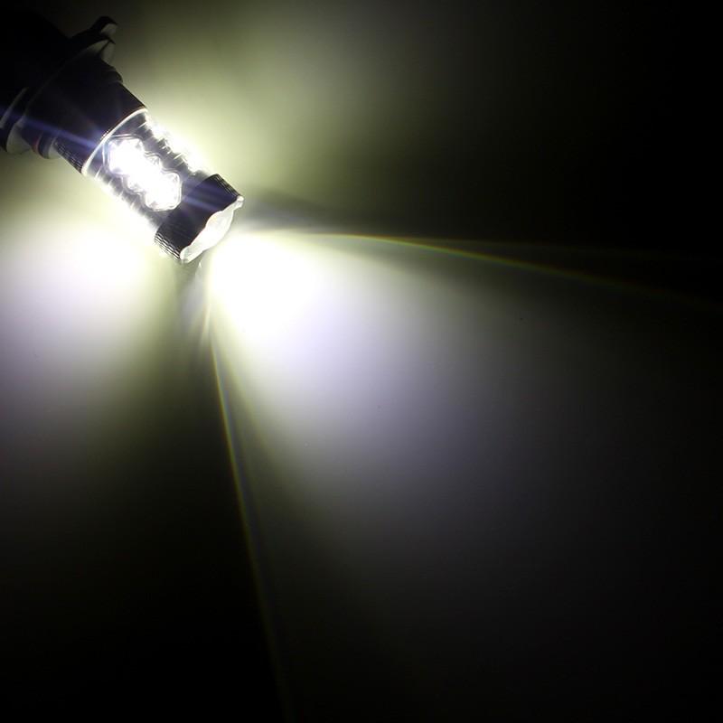 80W プロジェクター LEDフォグランプ HB4/9006 OSRAMチップ16連 LEDバルブ LED フォグ 汎用 12V/24V対応 アルミヒートシンク 白 ホワイト 2個