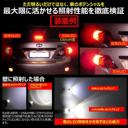 30W プロジェクター LEDシングル球 S25s/1156/BA15S LEDバルブ LED ライト 汎用 12V アルミヒートシンク 白 ホワイト パーツ 電装品 2個