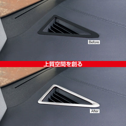 30系 アルファード ヴェルファイア 専用設計 デフォッガーベゼル エアコンダクター エアコン 3D立体 吹き出し口 シルバーメッキ インテリア パネル 左右セット