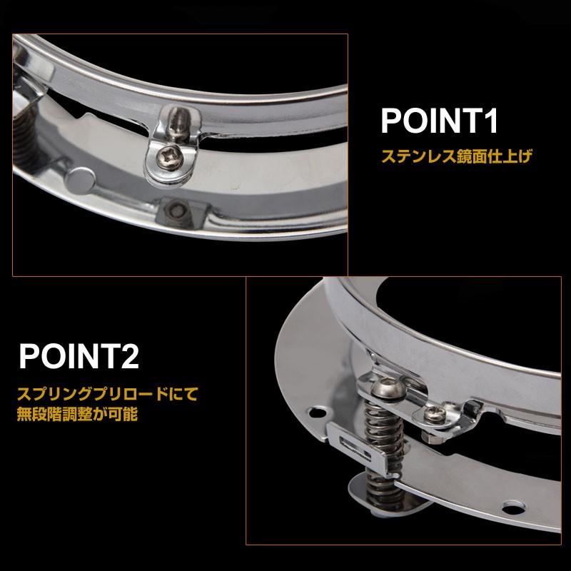 ハーレー HARLEY 7インチ ヘッドライト用 メッキ リング ツーリング ハーレーオートバイ ジープ 1灯分