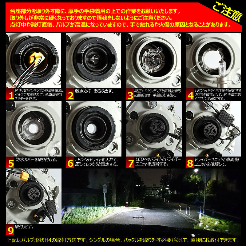 多彩 LEDヘッドライト H8/H11/H16 40W 4000LM DC10~40V CREE 自動車 トラック等 1年間保証付 日本語取説 専用ケルビンカバー付