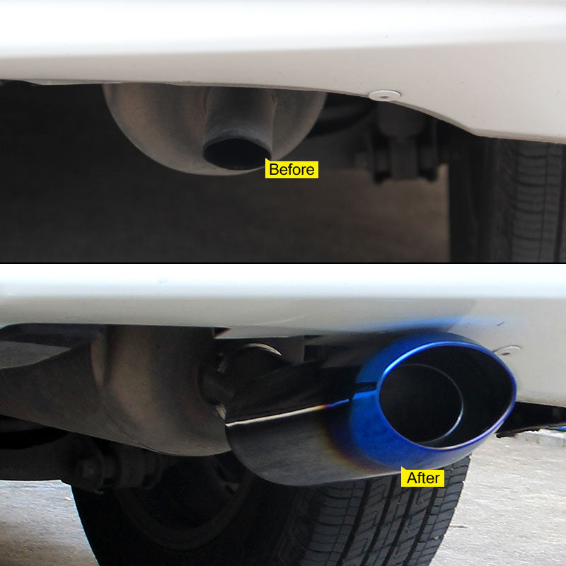 プリウス30系 前期/後期 専用 マフラーカッター チタン焼き チタン調 ステンレス製 シングルタイプ オーバル 下向き