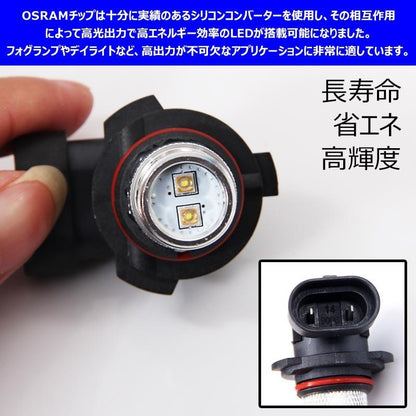 50W LEDバルブ HB4/9006 LEDフォグランプ 専用ケルビンカバー付属 OSRAMチップ10個 ポジション アルミヒートシンク 2個 赤 青 黄 白