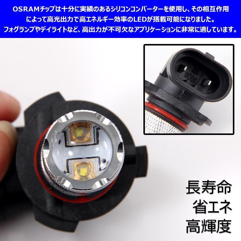50W LEDバルブ HB3/9005 LEDフォグランプ 専用ケルビンカバー付属 OSRAMチップ10個 ポジション アルミヒートシンク 2個 赤 青 黄 白