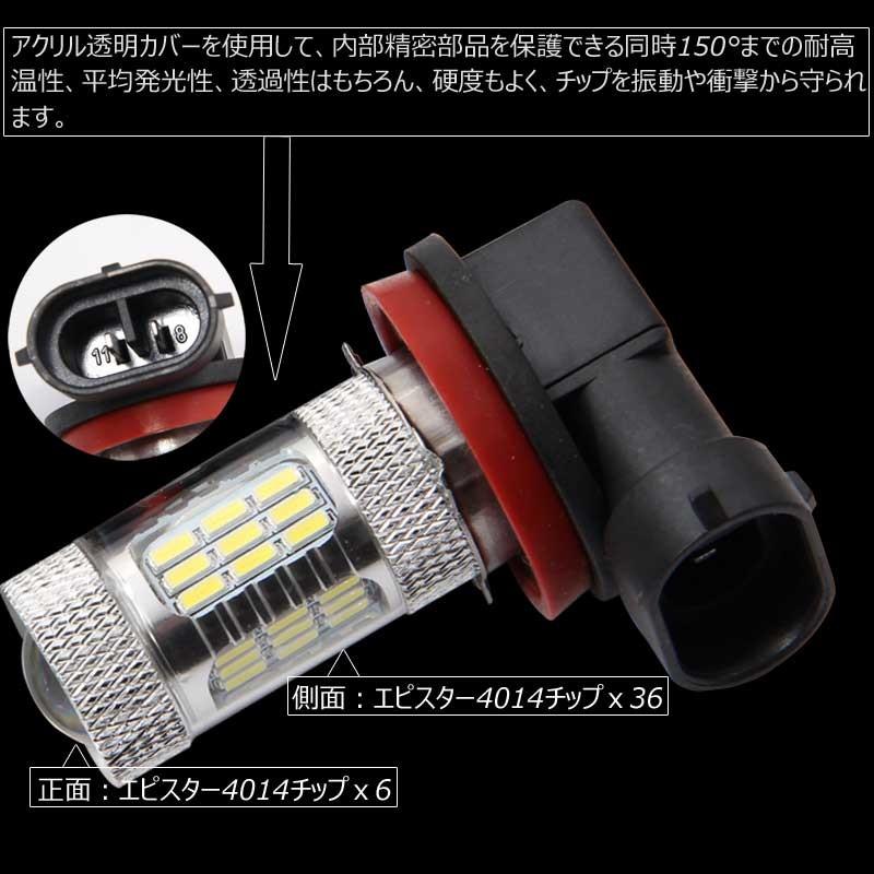 8W LEDバルブ H8/H11/H16 LEDフォグランプ 590LM 12V 2個 白/ホワイト エピスター 22連LED搭載