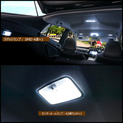 プリウス50系 ZVW50 LEDルームランプ ラゲッジランプ バニティランプ カーテシランプ 136連 FLUXタイプ 7点seT ホワイト