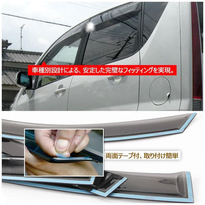 ダイハツ MOVE ムーヴ LA100/110S 純正タイプ ドアバイザー サイドバイザー スモーク 取付金具付