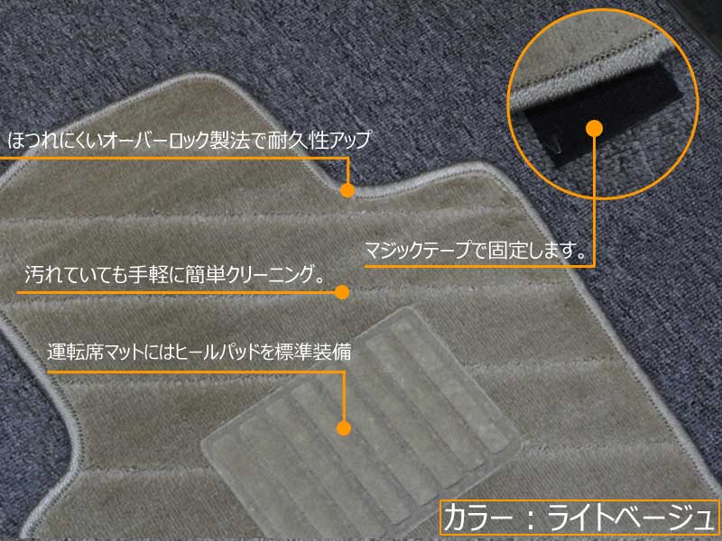 エルグランド E51 前期 フロアマット ライトベージュ 10枚セット 内装 パーツ カスタム アクセサリー