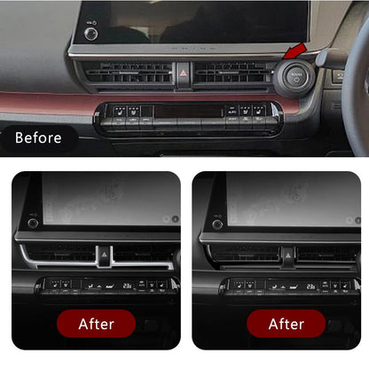 プリウスMXWH60/ZVW60 センターエアコンパネル サテンシルバー ピアノブラック ガーニッシュ エアコン吹き出し口 カバー 内装 カスタム パーツ アクセサリー