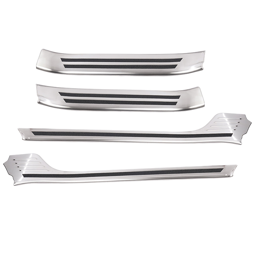 ノア/ヴォクシー 90系 スカッフプレート シルバーステンレス キズ防止 4PCS ドアステップガード ドレスアップ 内装 パーツ カスタム アクセサリー