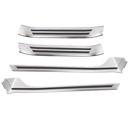 ノア/ヴォクシー 90系 スカッフプレート シルバーステンレス キズ防止 4PCS ドアステップガード ドレスアップ 内装 パーツ カスタム アクセサリー