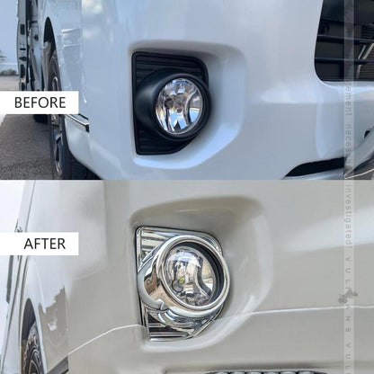 ハイエース/レジアスエース 200系 4型 5型 6型 標準/ワイド フォグカバー フォグランプカバー ABS樹脂 メッキ仕上げ 外装 パーツ ドレスアップ HIACE 200