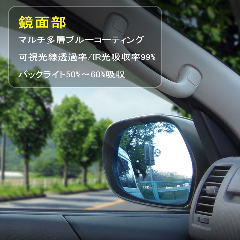 HIACE ハイエース200系 防眩 ブルー ミラー レンズ ブルーレンズ ミラー ブルーレンズドアミラー ブルーミラー 左右セット 外装 ドレスアップ パーツ