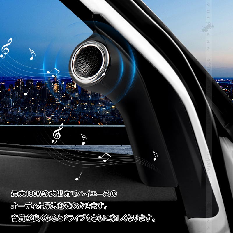 ハイエース 200系 ツイーターパネルキット ピラーパネル ツイーター 車載スピーカー カースピーカー ドアピラー