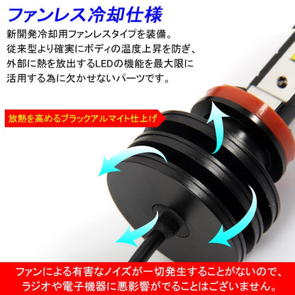 PHILIPS社製 4500LM LEDヘッドライト H8/H11/H16 50W 6500k 12v/24v対応 ヘッドランプ ライト フォグランプ 1年保証付 車検対応