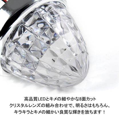 LEDサイドマーカー トラックマーカー マーカーランプ 2個set 16灯 汎用 8面クリスタルカット メッキリング トラック 用品 24V用 ピンク