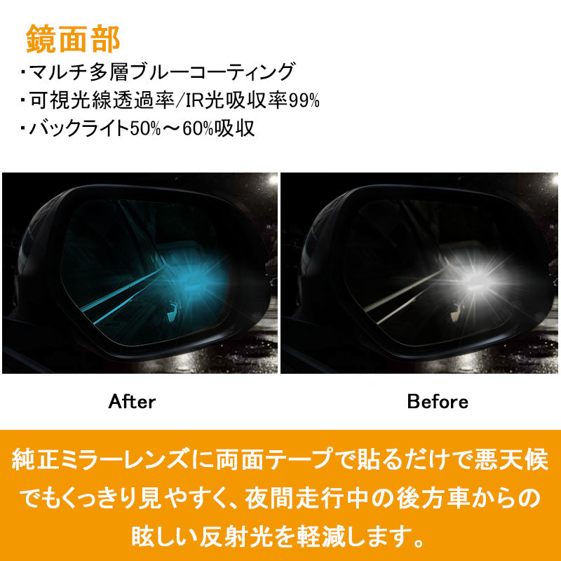 VEZEL ベゼル ヴェゼル RU1/RU2/RU3/RU4 ブルーミラーレンズ 防眩サイドミラー ドアミラー 外装 パーツ アクセサリー 左右セット