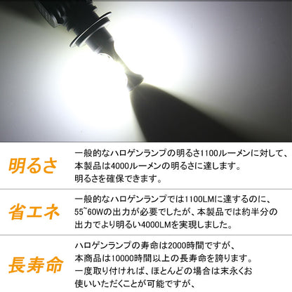 H7 LEDヘッドライト LEDフォグランプ 8000LM ワンピース 一体型 SEOUL CSPチップ DC9V~32V 取付簡単 電装品 パーツ