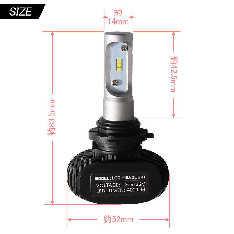 HB4/9006 LEDヘッドライト LEDフォグランプ 8000LM ワンピース 一体型 SEOUL CSPチップ DC9V~32V 取付簡単 電装品 パーツ