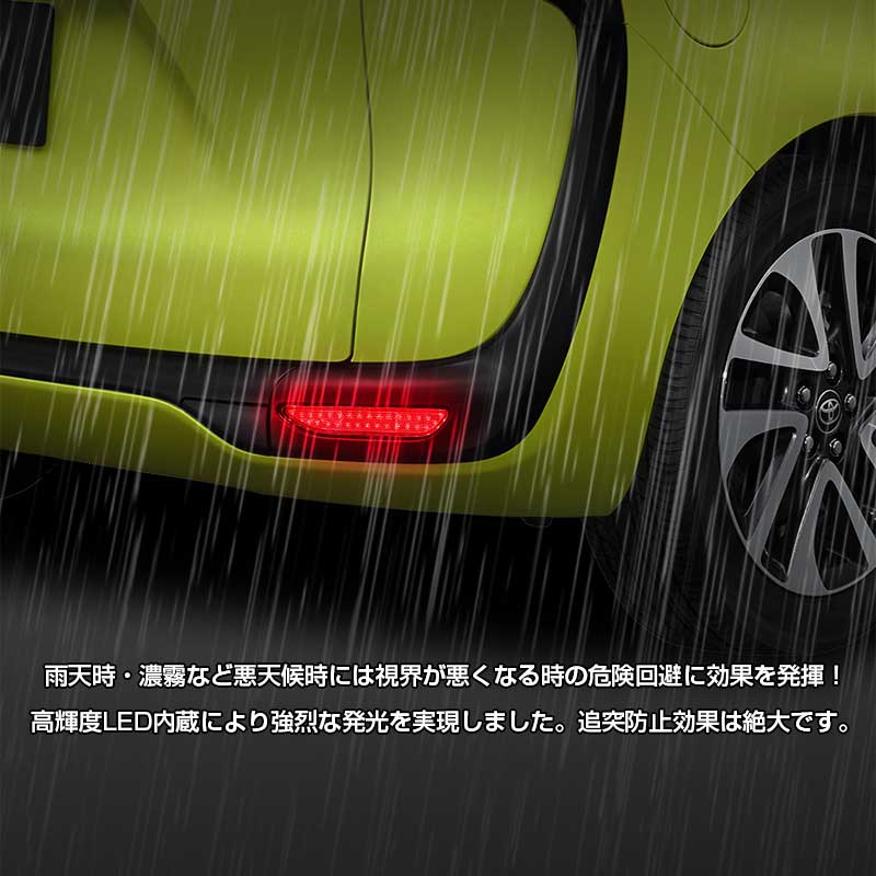 トヨタ SIENTA シエンタ170系 LEDリフレクターランプ テールライト 車検対応 反射板付 スモール/ブレーキ連動 ブレーキランプ LEDリフレクター 左右セット