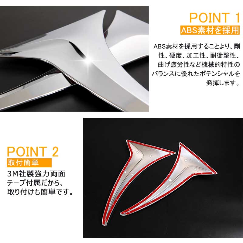 PRIUS プリウス50系 ABSメッキ フェンダーガーニッシュ フェンダー ダミーダクト 2P 外装 パーツ アクセサリー