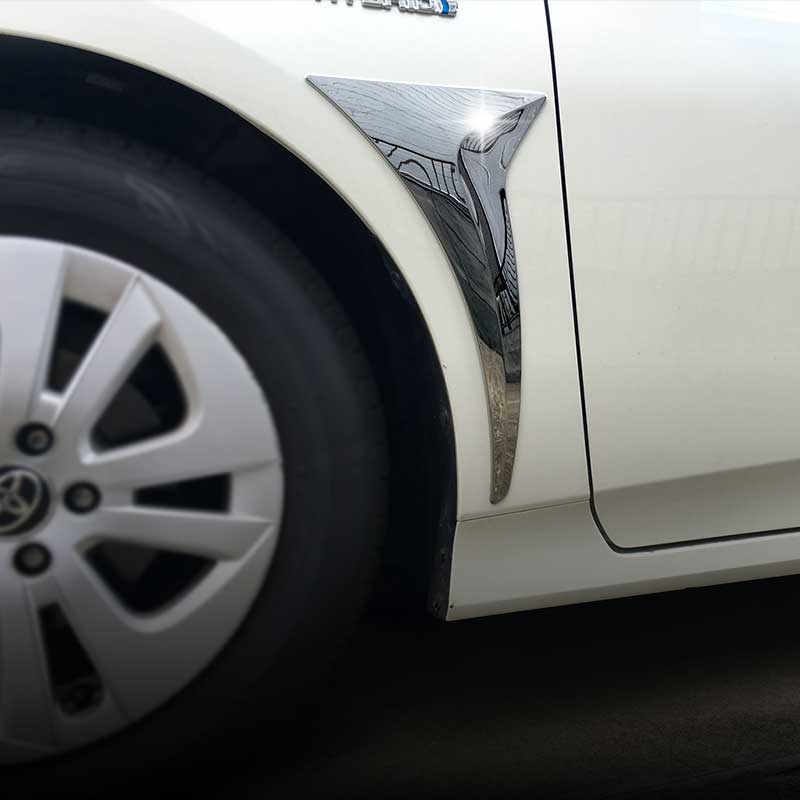 PRIUS プリウス50系 ABSメッキ フェンダーガーニッシュ フェンダー ダミーダクト 2P 外装 パーツ アクセサリー