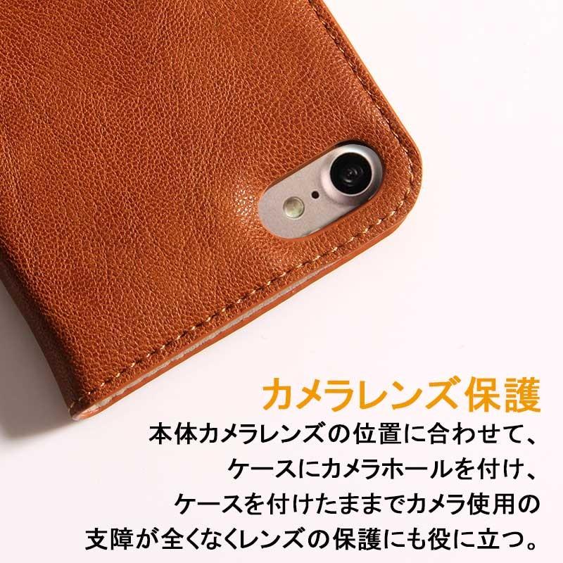 iPhone 7 アイフォン7 PUレザー 手帳型ケース スマホケース スマホカバー カード収納可能 マグネットタイプ キャメル