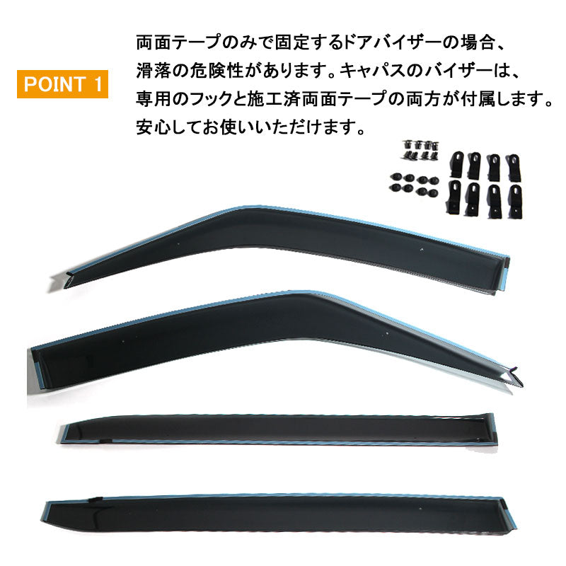 日産 セレナ C27 ドアバイザー スモーク サイドバイザー サイドドアウインドウバイザー 取付金具付 4P